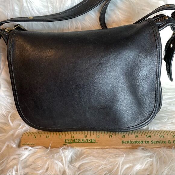 Vintage 90's Coach Classic Patricia's Legacy Bag #9951 Leather Black Saddle‎ - Picture 5 of 16